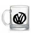 Чашка стеклянная Volkswagen фломастером Прозрачный фото