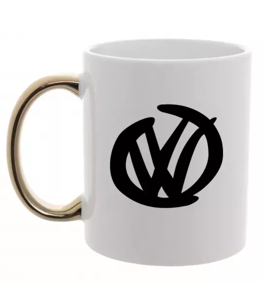 Чашка з кольоровою ручкою Volkswagen фломастером Золото фото