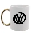 Чашка з кольоровою ручкою Volkswagen фломастером Золото фото