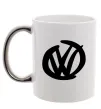 Чашка з кольоровою ручкою Volkswagen фломастером Срібло фото