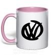 Чашка з кольоровою ручкою Volkswagen фломастером Ніжно рожевий фото