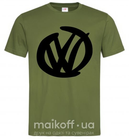 Мужская футболка Volkswagen фломастером Оливковый фото