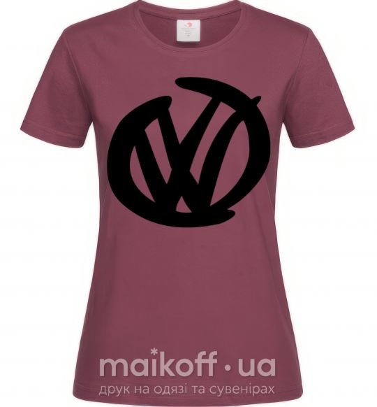 Женская футболка Volkswagen фломастером Бордовый фото
