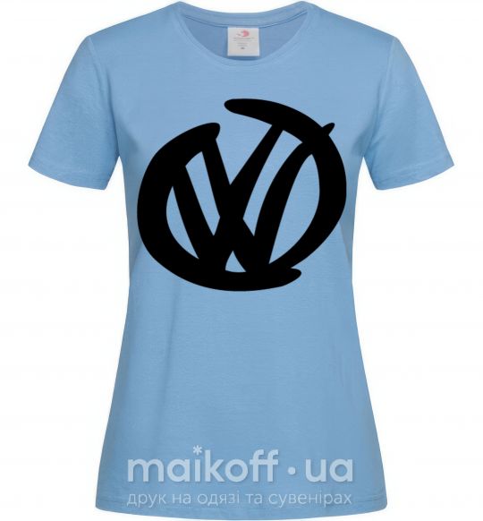 Женская футболка Volkswagen фломастером Голубой фото
