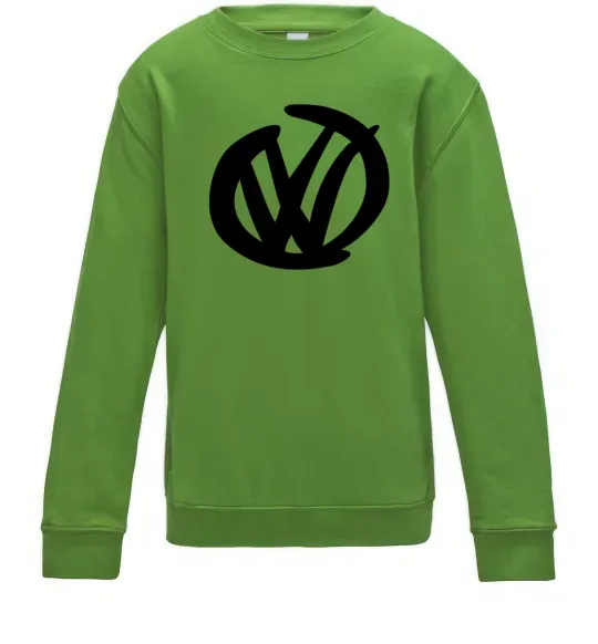 Детский Свитшот Volkswagen фломастером Лаймовый фото
