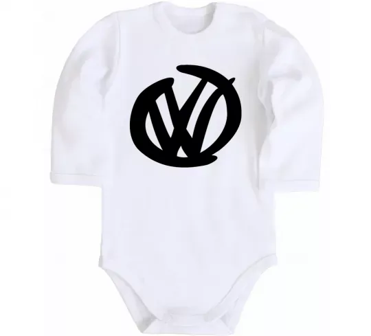 Детский боди Volkswagen фломастером Белый фото