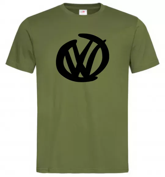 Мужская футболка Volkswagen фломастером Оливковый фото