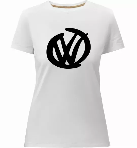 Женская премиум футболка Volkswagen фломастером Белый фото
