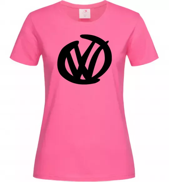 Жіноча футболка Volkswagen фломастером Яскраво-рожевий фото