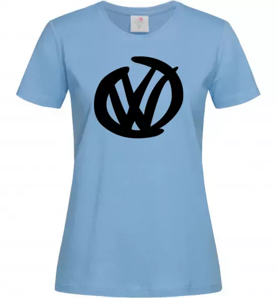 Жіноча футболка Volkswagen фломастером Блакитний фото