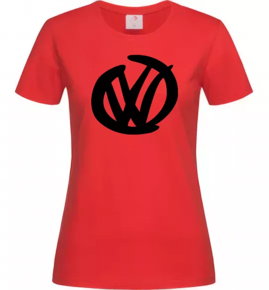 Жіноча футболка Volkswagen фломастером Червоний фото