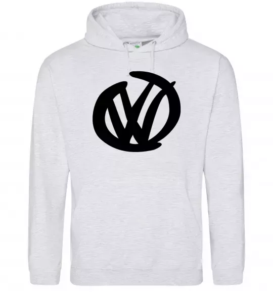 Мужская толстовка (худи) Volkswagen фломастером Серый меланж фото