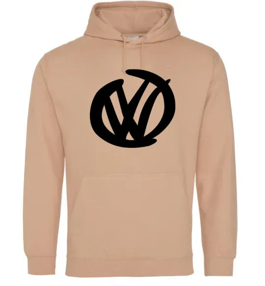 Мужская толстовка (худи) Volkswagen фломастером Песочный фото