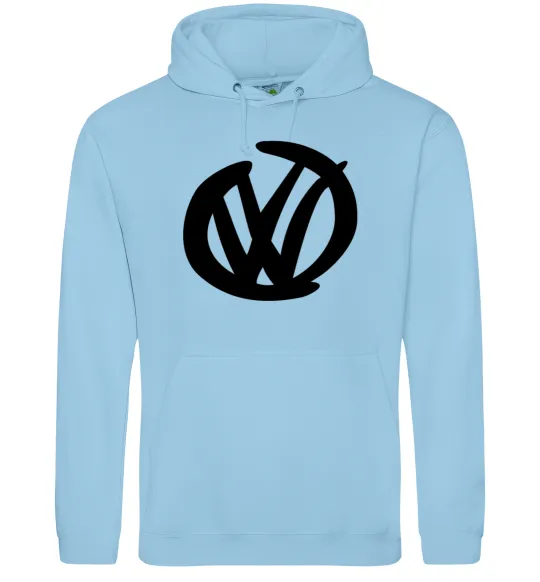 Мужская толстовка (худи) Volkswagen фломастером Голубой фото