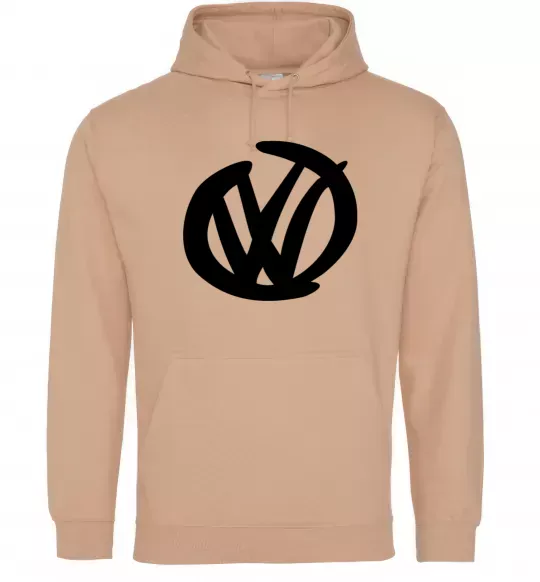 Женская толстовка (худи) Volkswagen фломастером Песочный фото