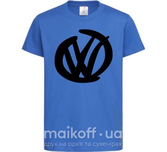 Детская футболка Volkswagen фломастером Ярко-синий фото