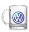 Чашка стеклянная Volkswagen цветной лого Прозрачный фото