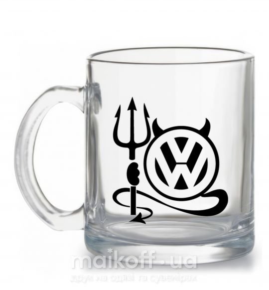 Чашка скляна Volkswagen devil Прозорий фото
