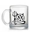 Чашка стеклянная Volkswagen devil Прозрачный фото