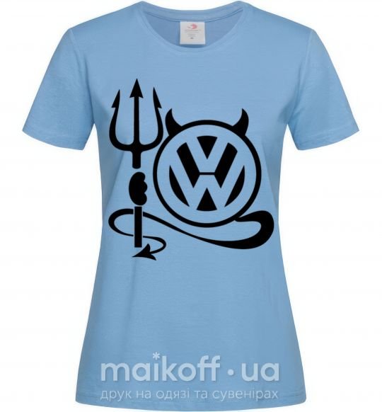 Жіноча футболка Volkswagen devil Блакитний фото