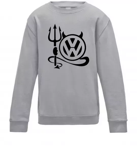 Детский Свитшот Volkswagen devil Серый меланж фото