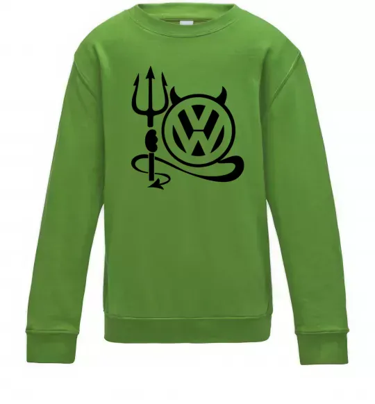 Детский Свитшот Volkswagen devil Лаймовый фото