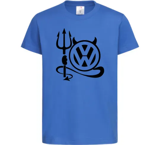 Дитяча футболка Volkswagen devil Яскраво-синій фото