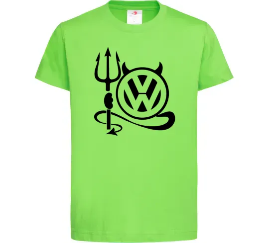 Дитяча футболка Volkswagen devil Лаймовий фото