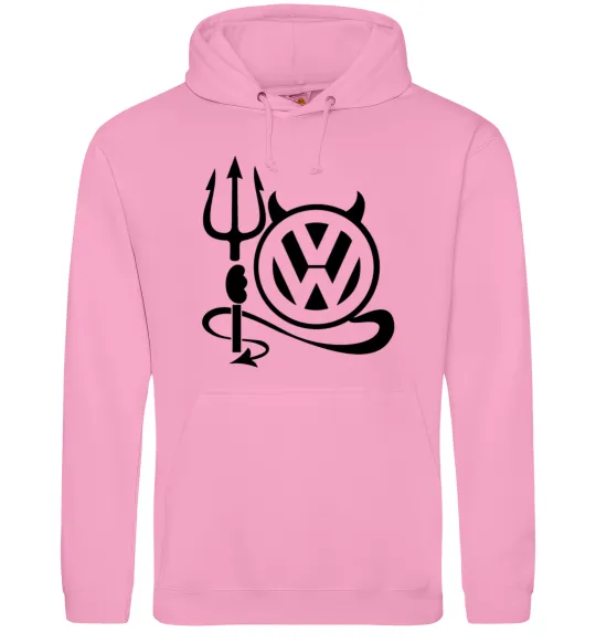 Мужская толстовка (худи) Volkswagen devil Розовый фото