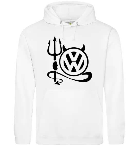 Мужская толстовка (худи) Volkswagen devil Белый фото