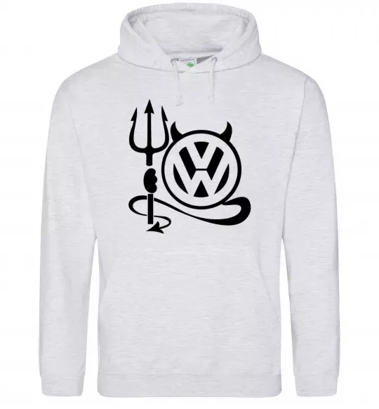 Женская толстовка (худи) Volkswagen devil Серый меланж фото