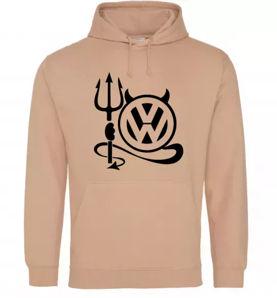Женская толстовка (худи) Volkswagen devil Песочный фото