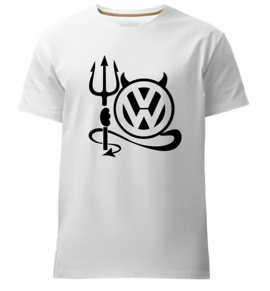 Мужская премиум футболка Volkswagen devil Белый фото