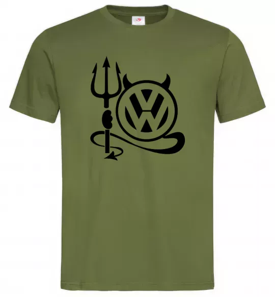 Мужская футболка Volkswagen devil Оливковый фото