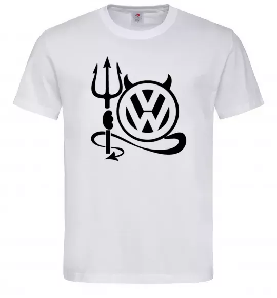 Мужская футболка Volkswagen devil Белый фото