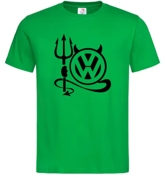 Мужская футболка Volkswagen devil Зеленый фото
