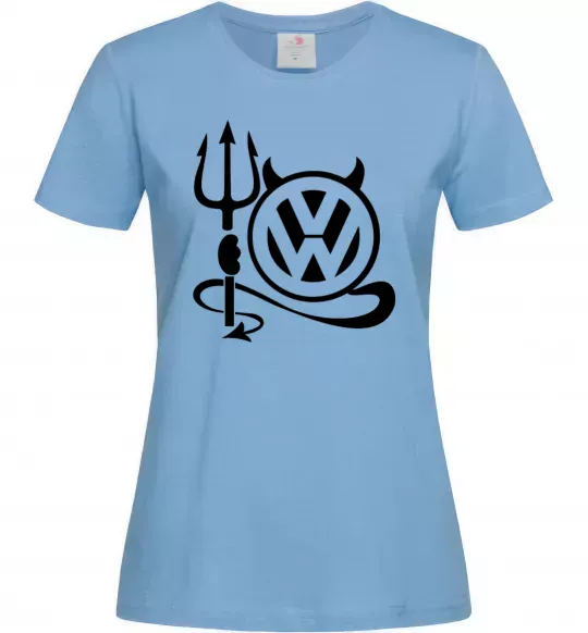 Жіноча футболка Volkswagen devil Блакитний фото