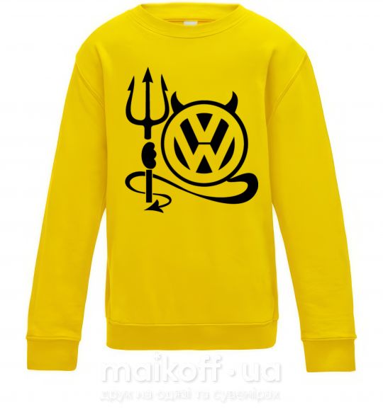 Детский Свитшот Volkswagen devil Солнечно желтый фото