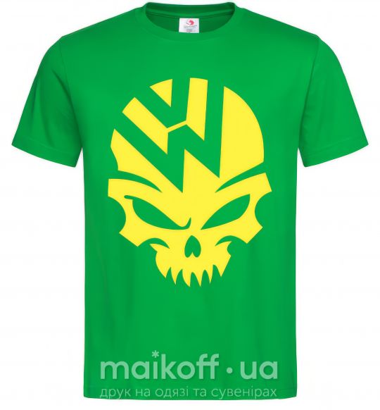 Мужская футболка Volkswagen skull Зеленый фото