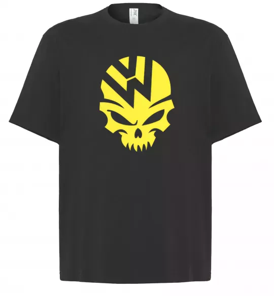 Футболка Оверсайз Volkswagen skull Черный фото