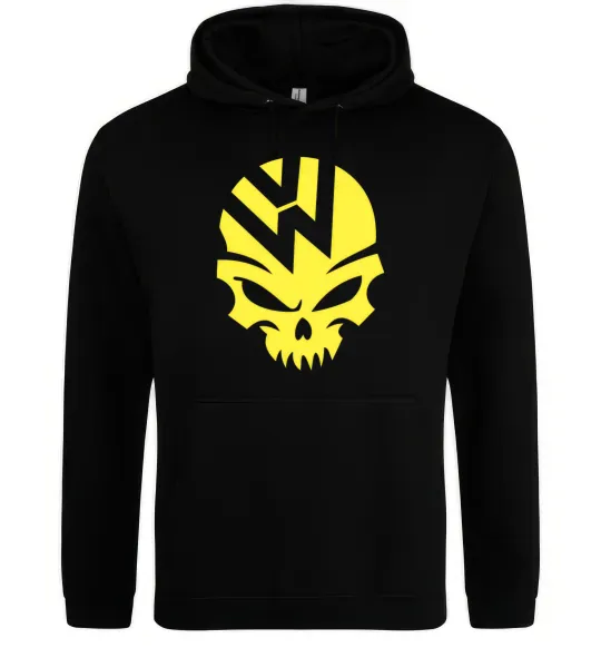 Мужская толстовка (худи) Volkswagen skull Черный фото