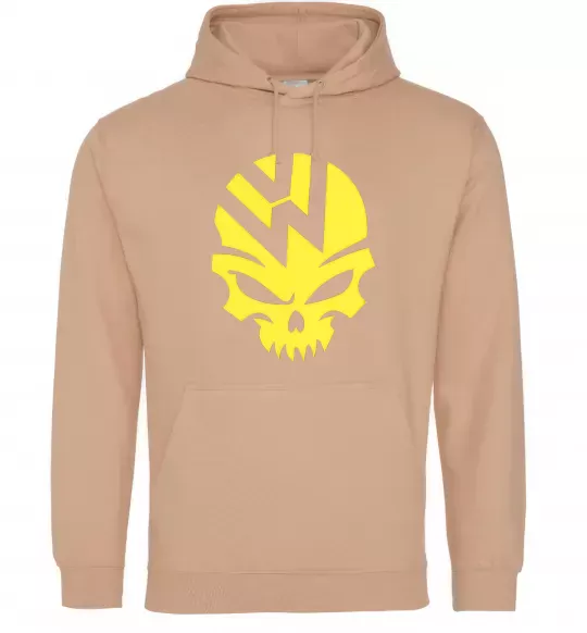 Женская толстовка (худи) Volkswagen skull Песочный фото