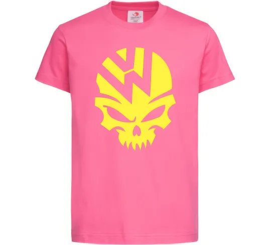 Детская футболка Volkswagen skull Ярко-розовый фото