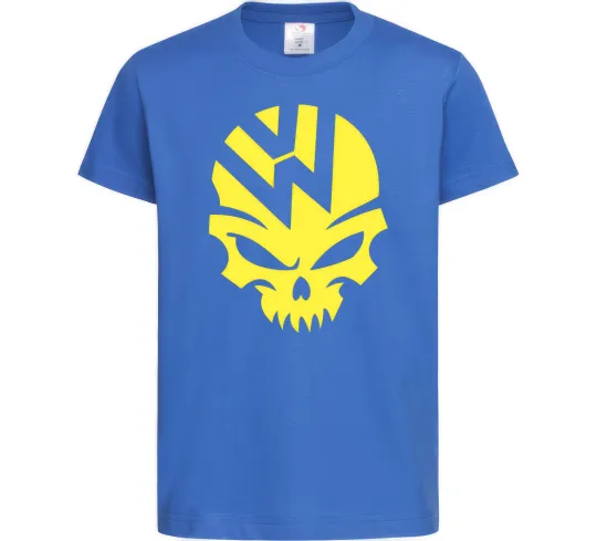 Детская футболка Volkswagen skull Ярко-синий фото