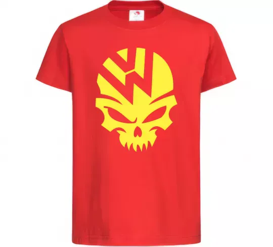 Детская футболка Volkswagen skull Красный фото
