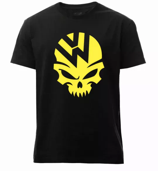 Мужская премиум футболка Volkswagen skull Черный фото