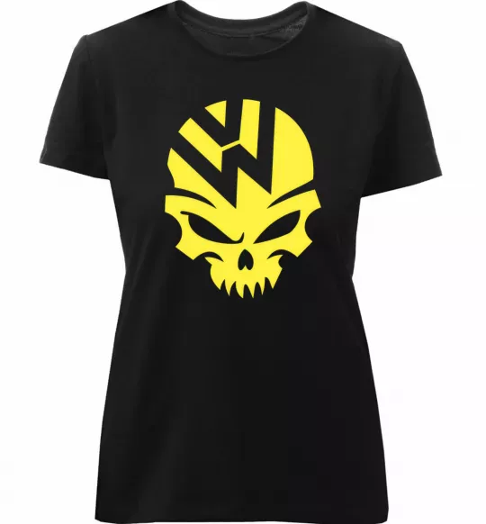 Жіноча преміум футболка Volkswagen skull Чорний фото