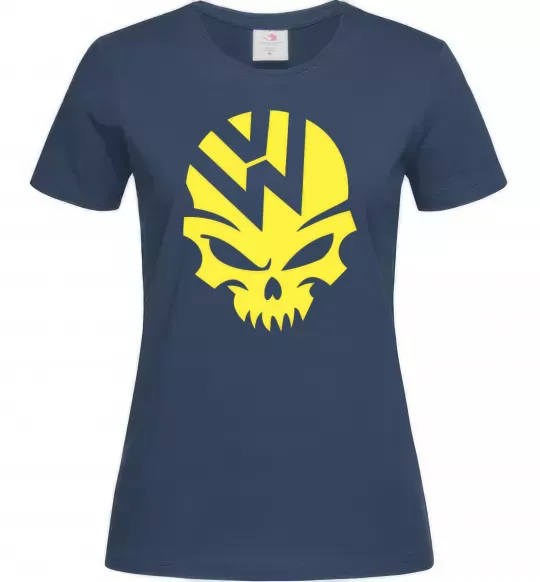 Женская футболка Volkswagen skull Темно-синий фото