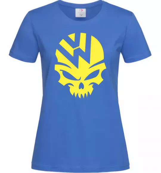 Женская футболка Volkswagen skull Ярко-синий фото