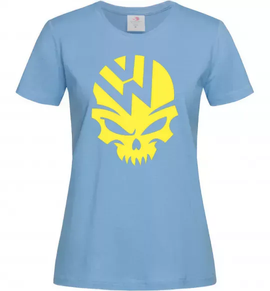 Женская футболка Volkswagen skull Голубой фото